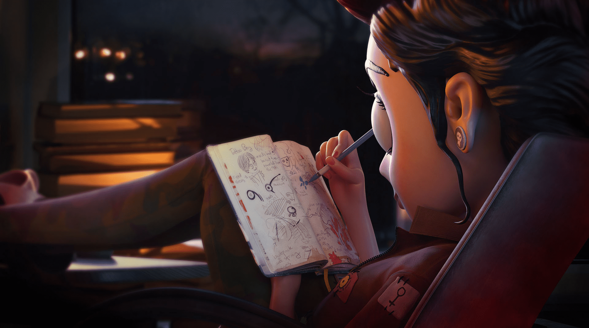 clem with book